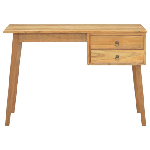 NNEVL Desk with 2 Drawers 110x52x75 cm Solid Wood Teak