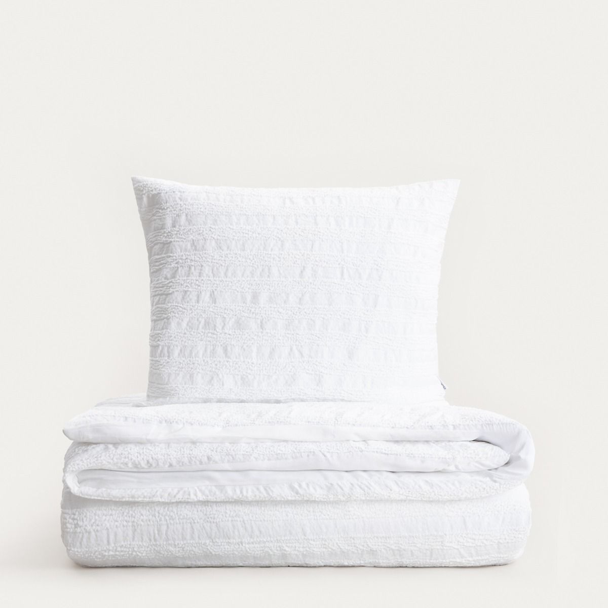 Pościel REYA z mikrofibry z dekoracyjną teksturą biała 220x200   2*50x60 cm