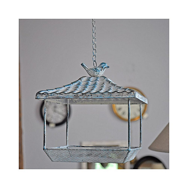 Mangeoire à suspendre bleu patiné Maisonnette
