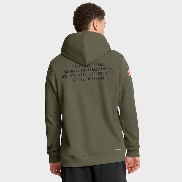 Los Angeles Rams Nike 2025 Salute to Service Sideline Standard Issue Dri-FIT Hoodie - Olive