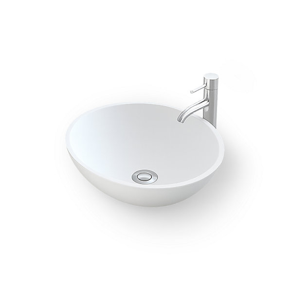 BOLéA - Vasque ronde à poser 40 cm en solide surface - Design épuré et contemporain