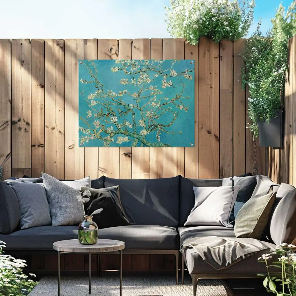 Tuinposter Van Gogh Amandelbloesem - 60 x 80 - Blauw