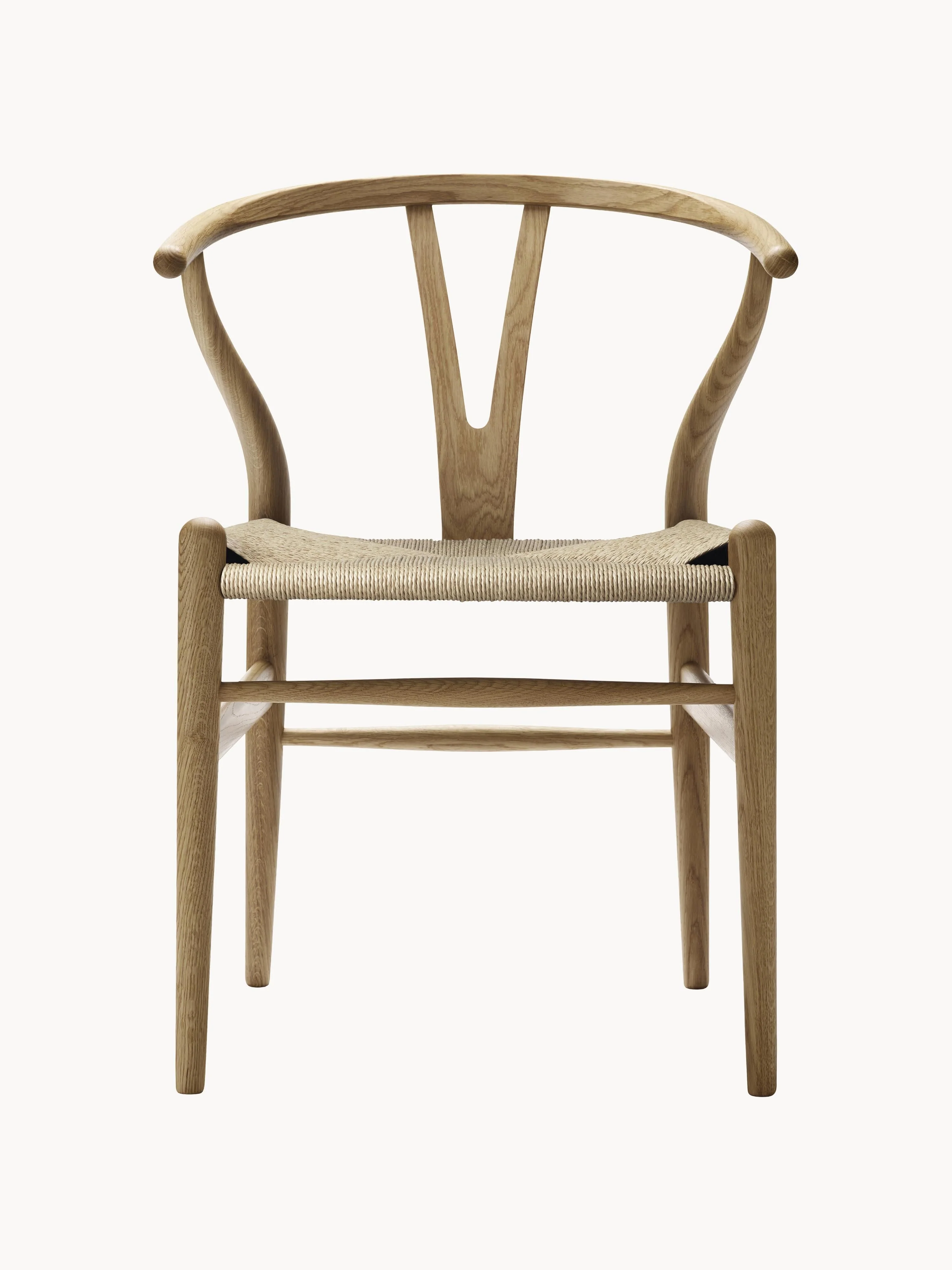 Holzstuhl CH24 Wishbone mit handgeflochtener Sitzfläche