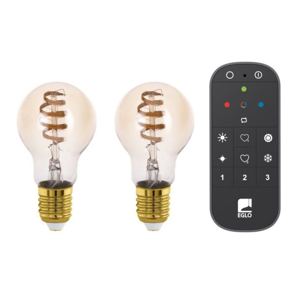 LYSKILDE EGLO CONNECT-Z E27 LED A60 4,9 W 2200-6500 K 2STK MED FJERNKONTROLL