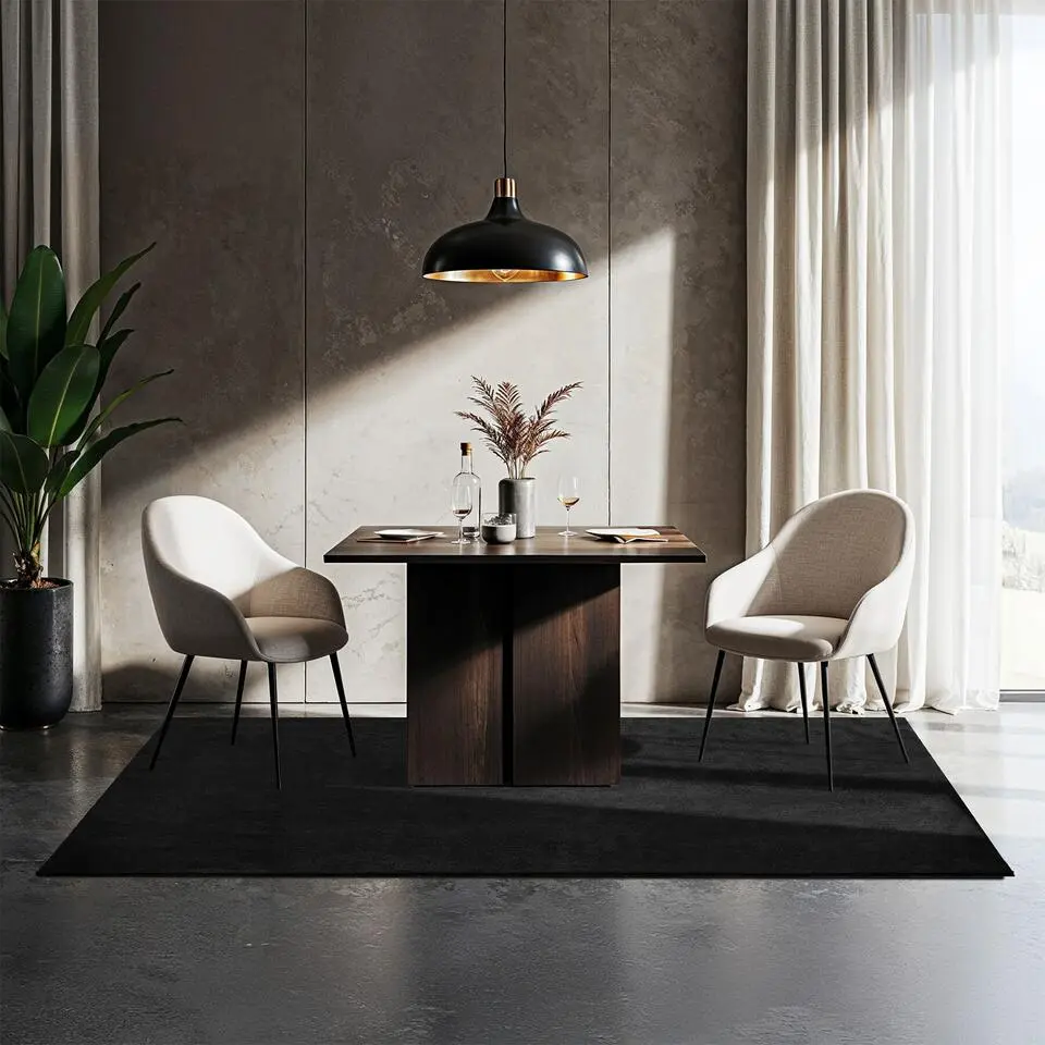 tectake? Kortpolig vloerkleed Soft Zone 120 x 170 cm - Zwart