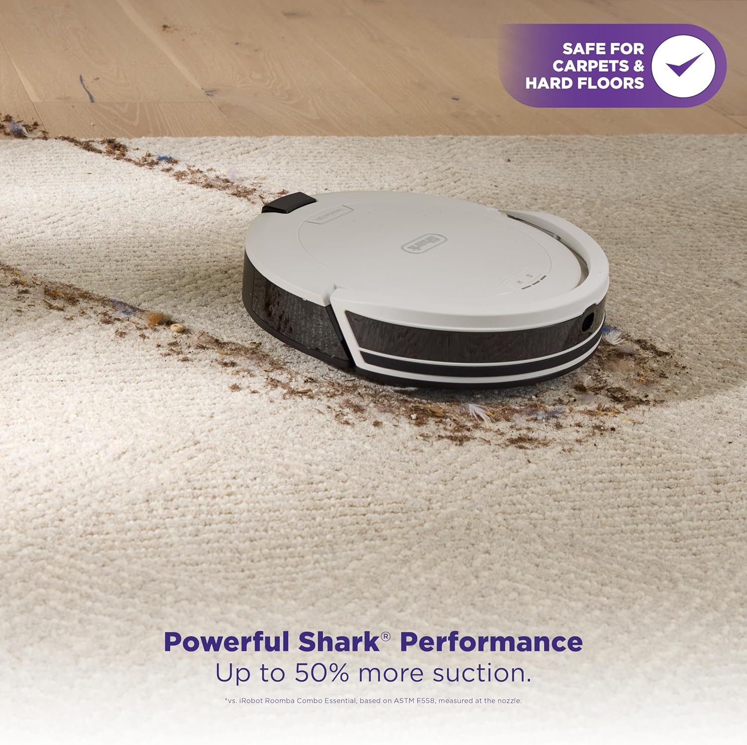 Shark Navigator | Robot Vacuum Cleaner with Powerful Suction for Pet Hair, Rugs, Carpets & Hard Floors | Bagless Self-Empty Base | 30-Day Capacity | SmartPath LiDAR Navigation | White | AV2110S
