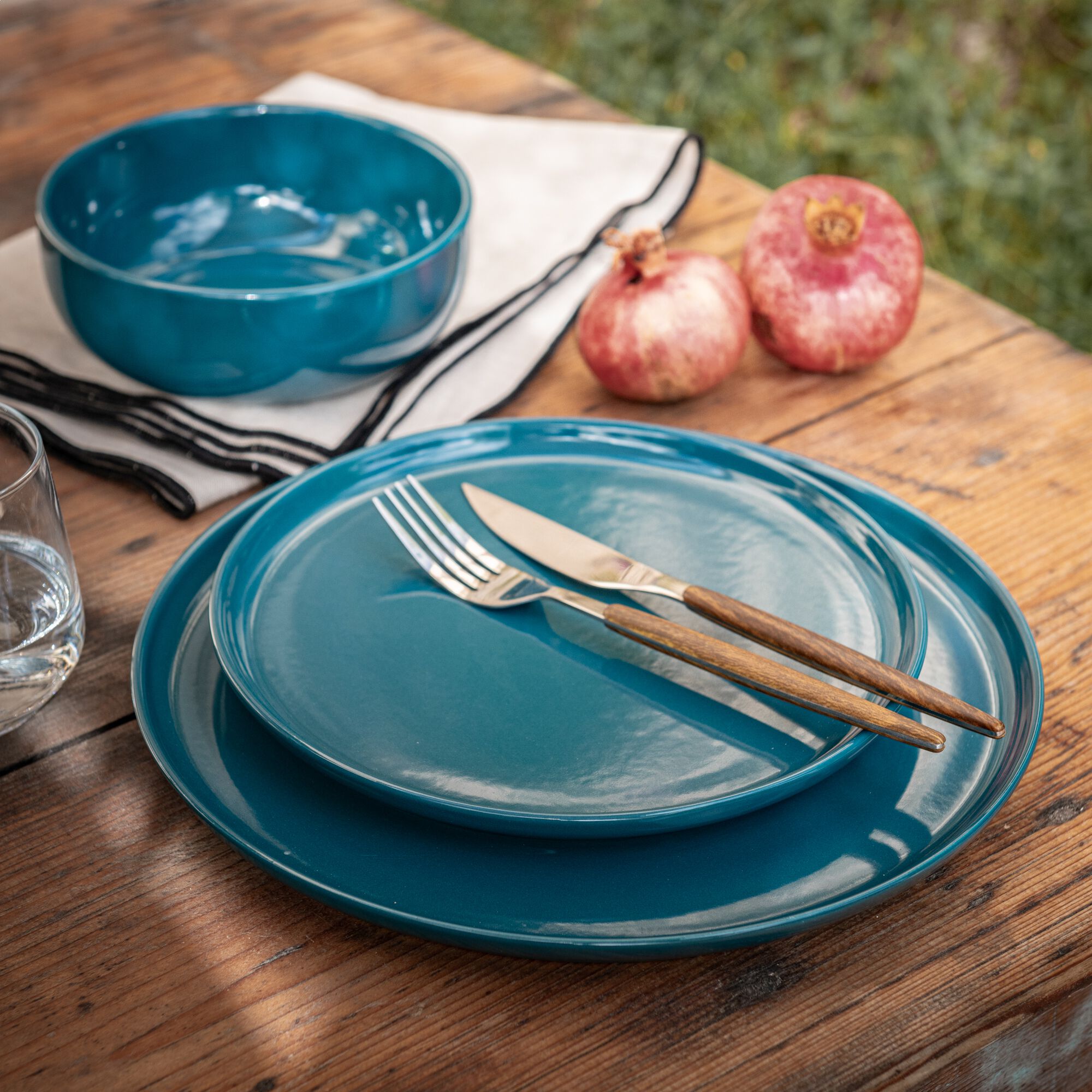 SELMA - Assiette creuse en faïence D15cm - bleu figuerolles