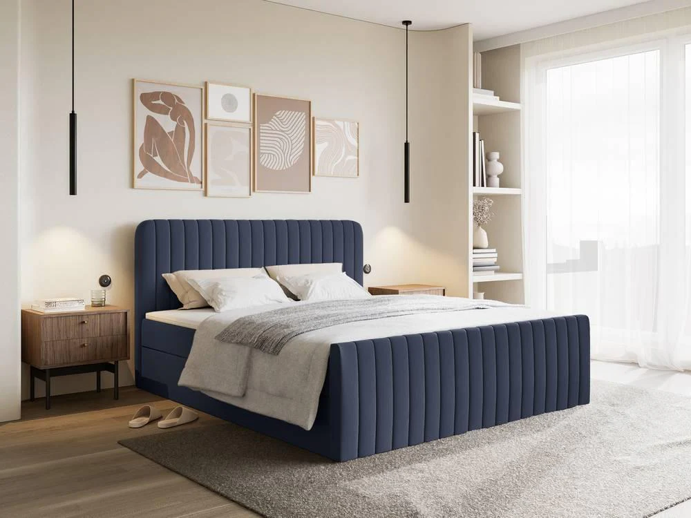 Boxspring Adrien chenille met opbergruimte 160x200