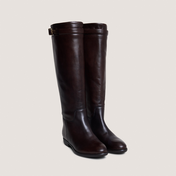 Bottes hautesen cuir patiné marron foncé | MELODY