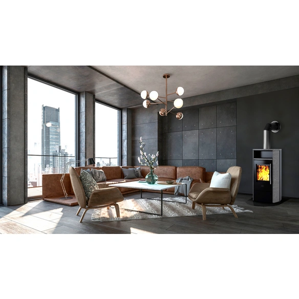 Kaminofen »Mailand«, grau, Naturstein, 6 kW