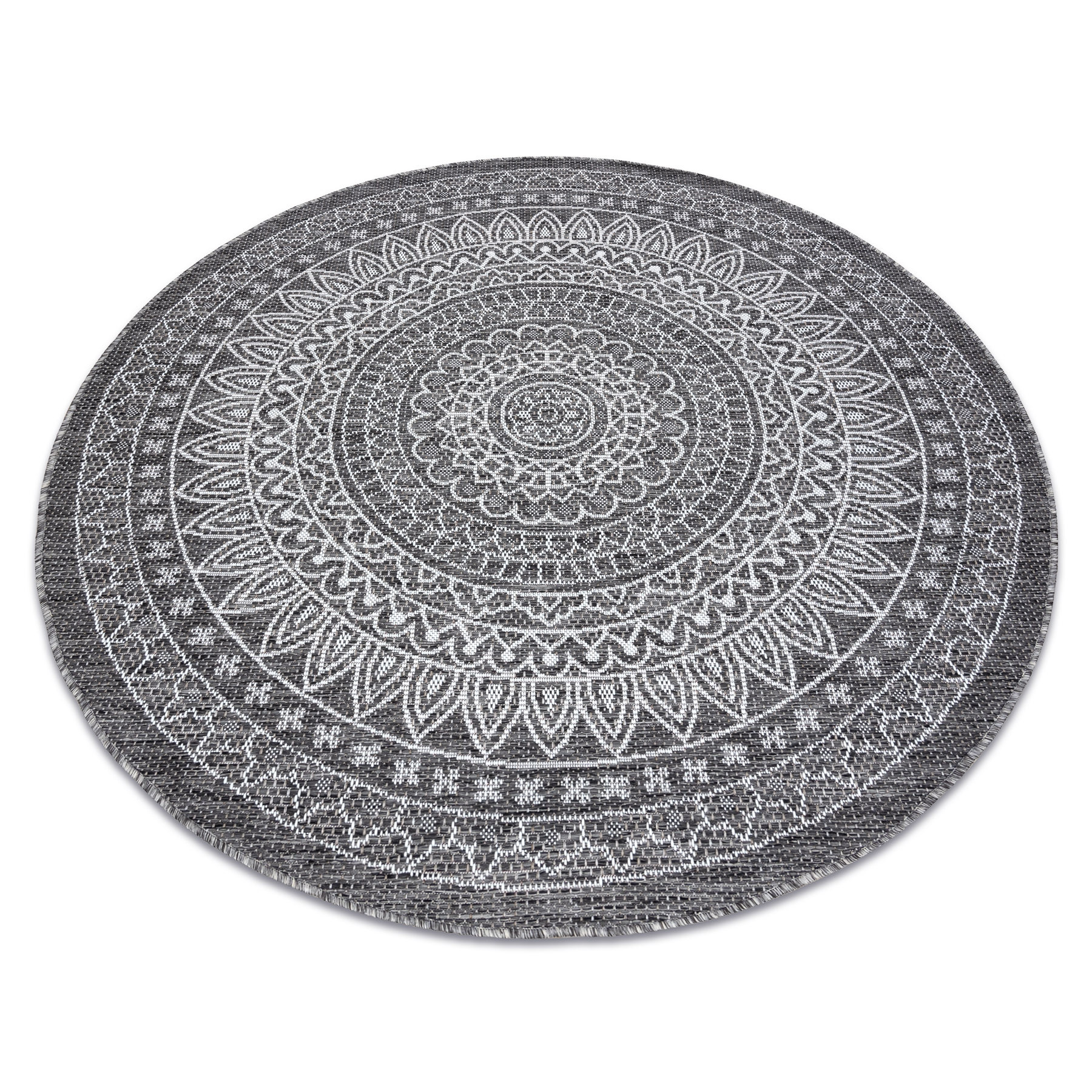 Dywan SZNURKOWY SIZAL LOFT 21207 Rozeta BOHO kość koło 120 cm