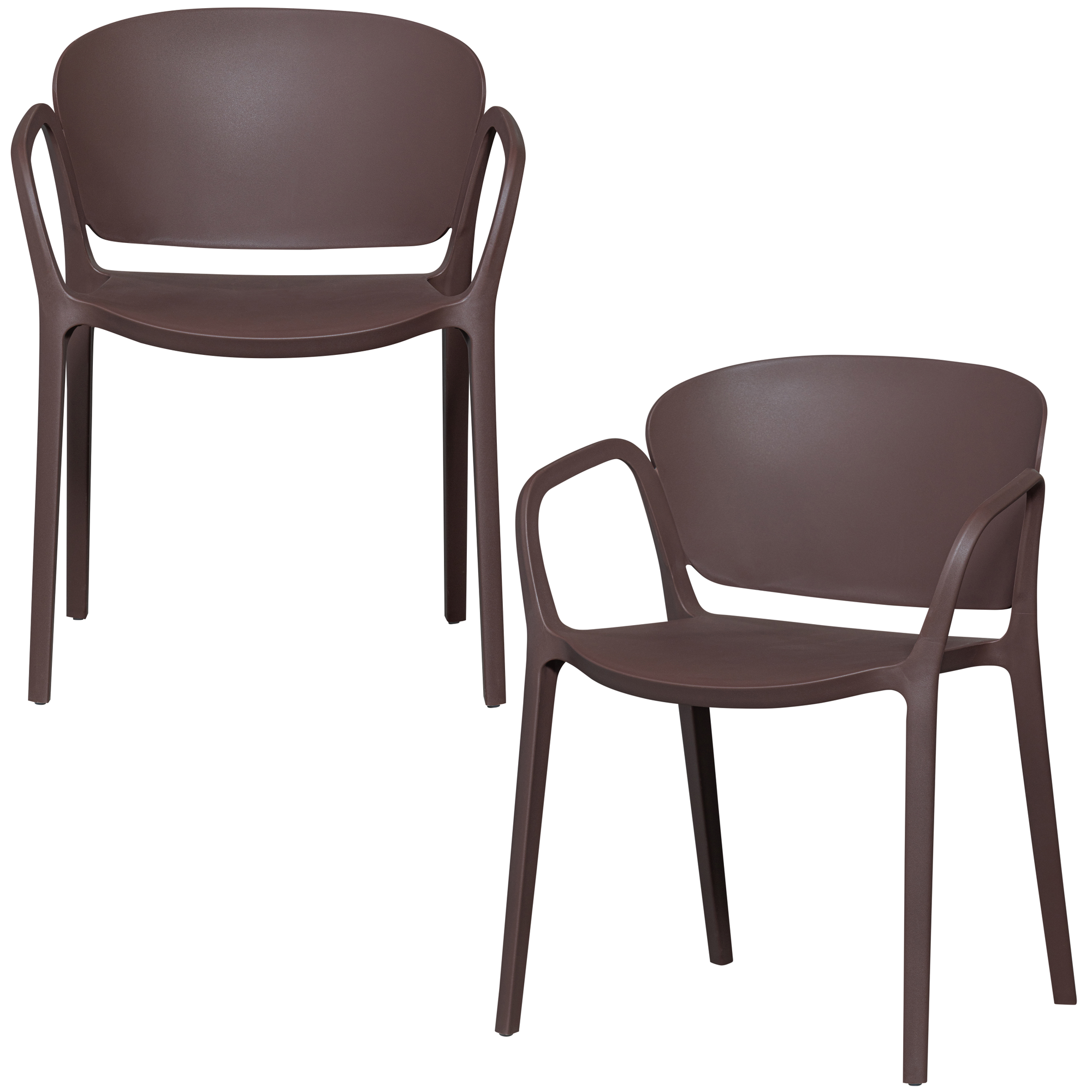 WOOOD tuinstoel Bent - Kunststof - Paars/Bruin - 75x57x56 - Set van 2
