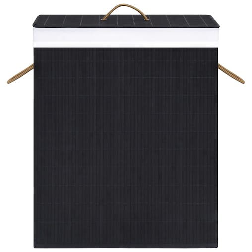 NNEVL Bamboo Laundry Basket Black 83 L
