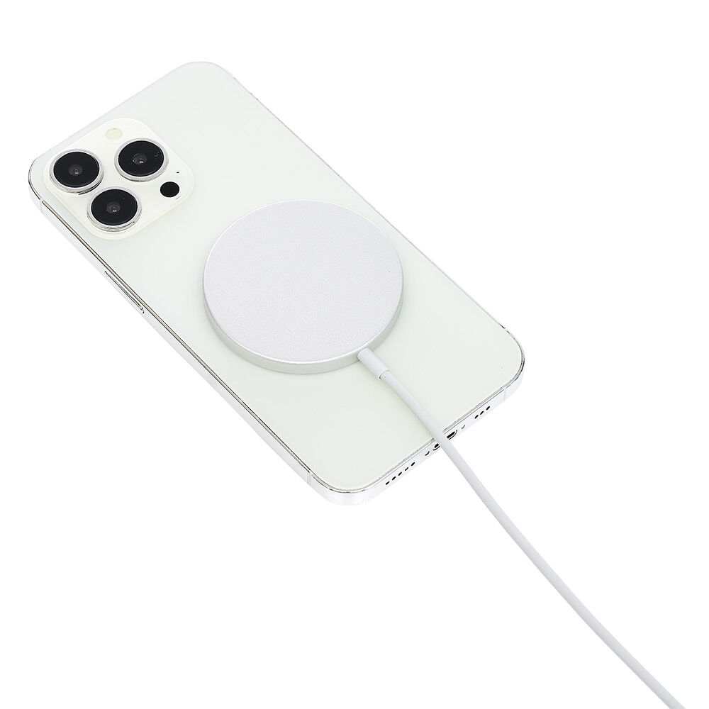 Chargeur magnétique iPhone charge rapide Ø5,6cm blanc