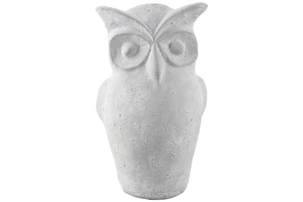 HAGEDEKORASJON UGLEN ROBERT 32CM GRÅ