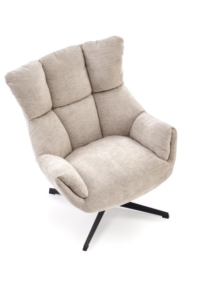 Fotel obrotowy tapicerowany COZY, beżowy