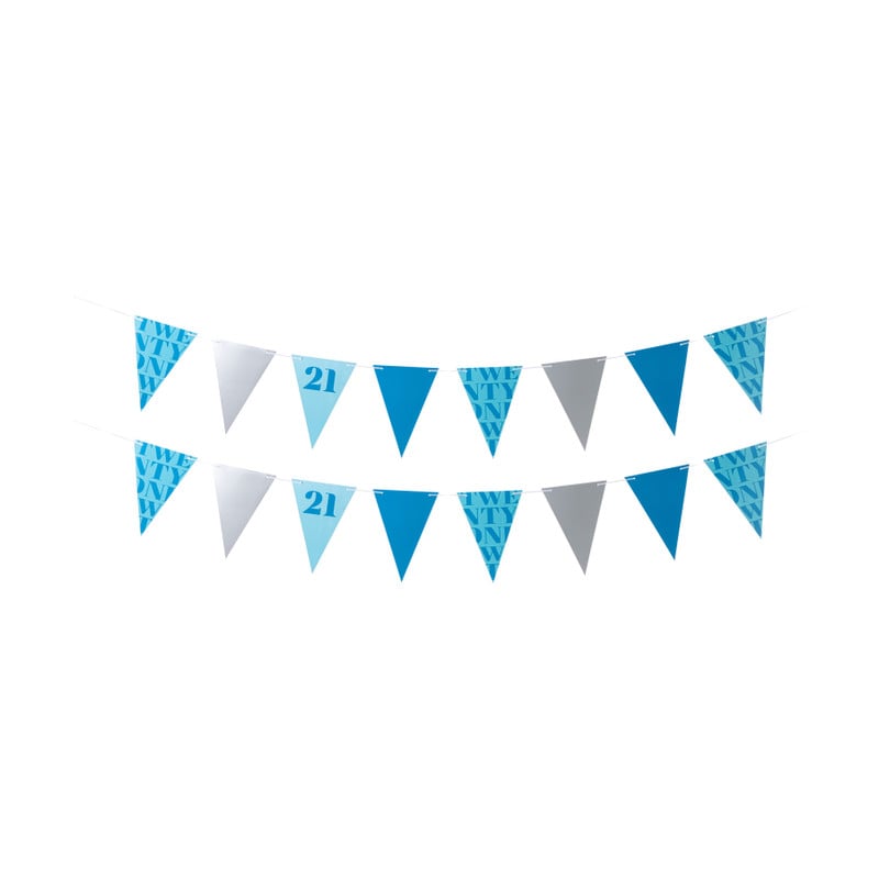 Vlaggenlijn 21 jaar - blauw - 10 meter