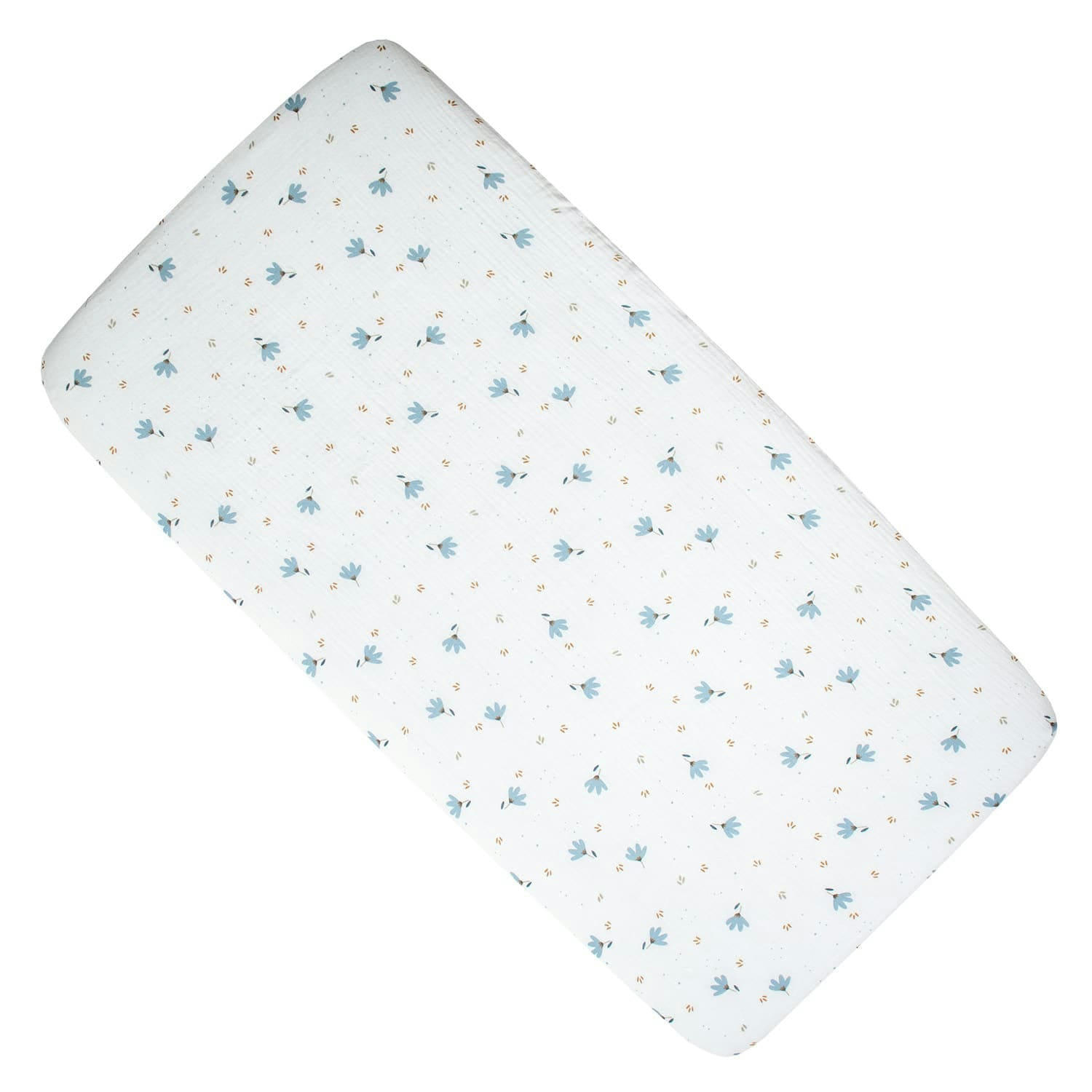 BLEUET - Drap housse berceau en gaze de coton  40 x 80cm