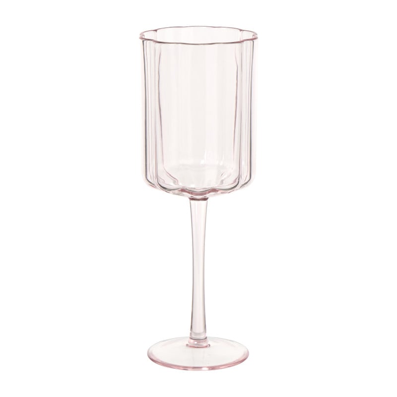 Wijnglas geschulpt - roze - 370ml