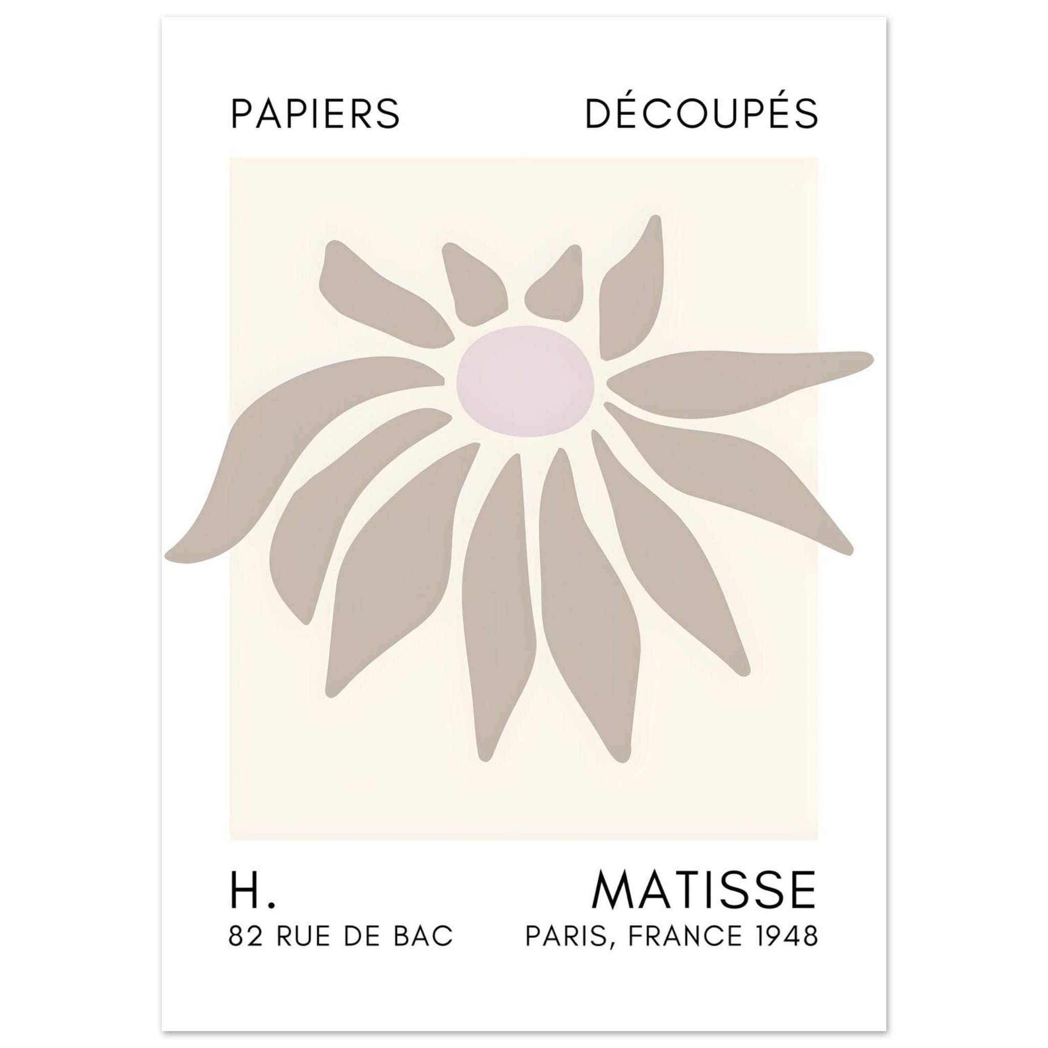 Artfulprints Poster Matisse – Deep sea dance grey  - 50x70 cm - Grijs