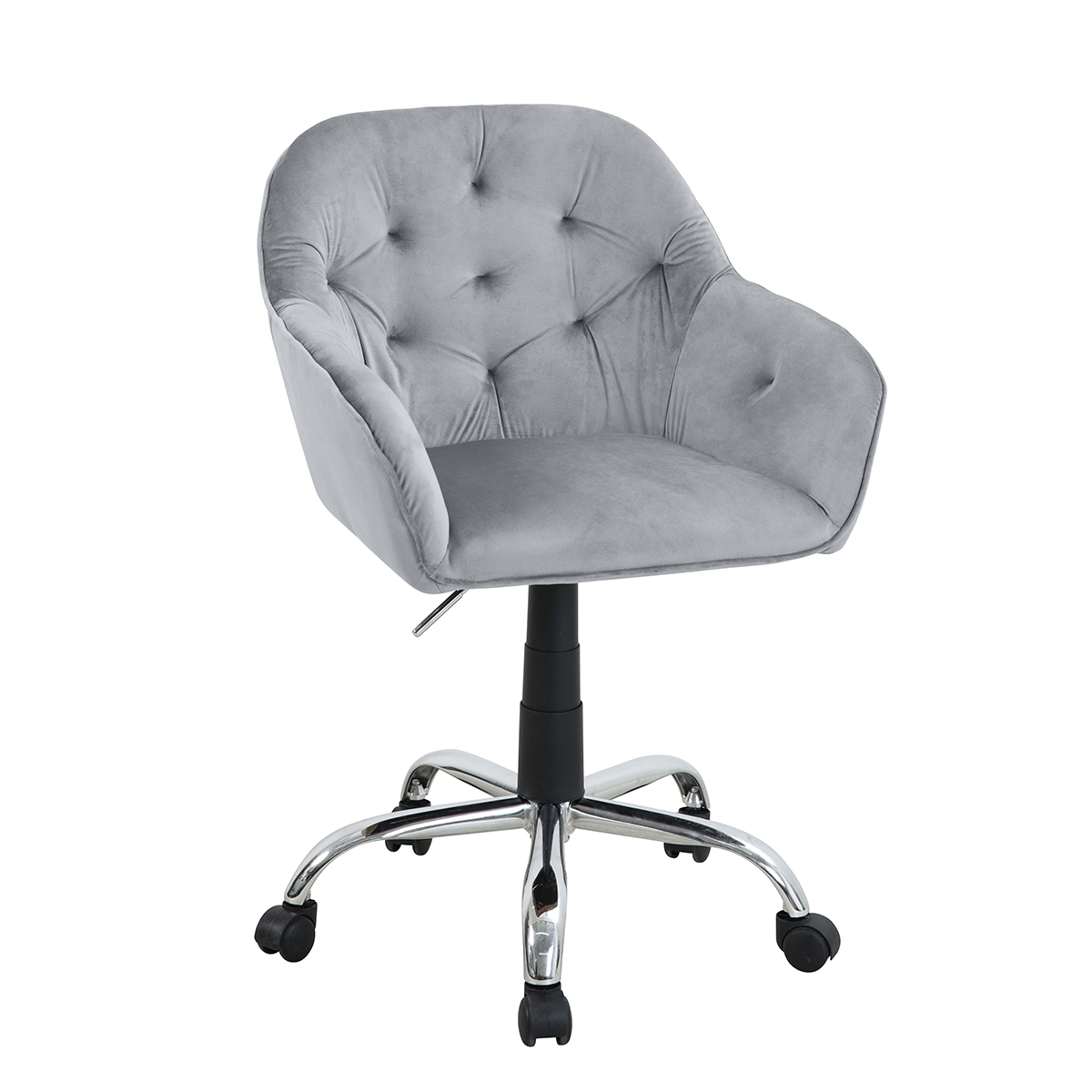 Cadeira de escritório MIA cinza em veludo