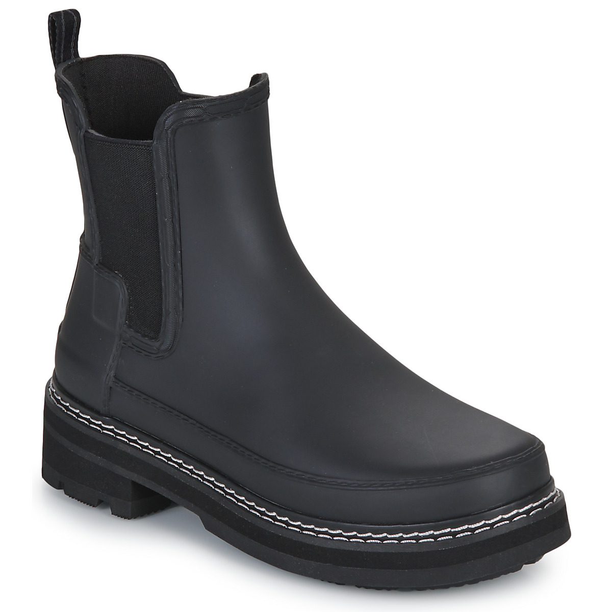 Hunter - Refined Stitch Detail Chelsea Boots - Black