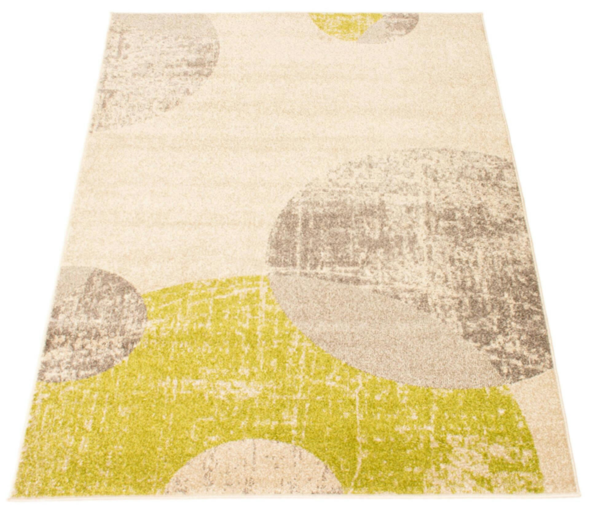 ECARPET Bellagio Indoor Geometric Area Rug, Ivory/Green, Assorted Sizes
