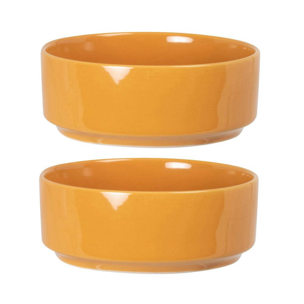 - Bol en grès jaune moutarde