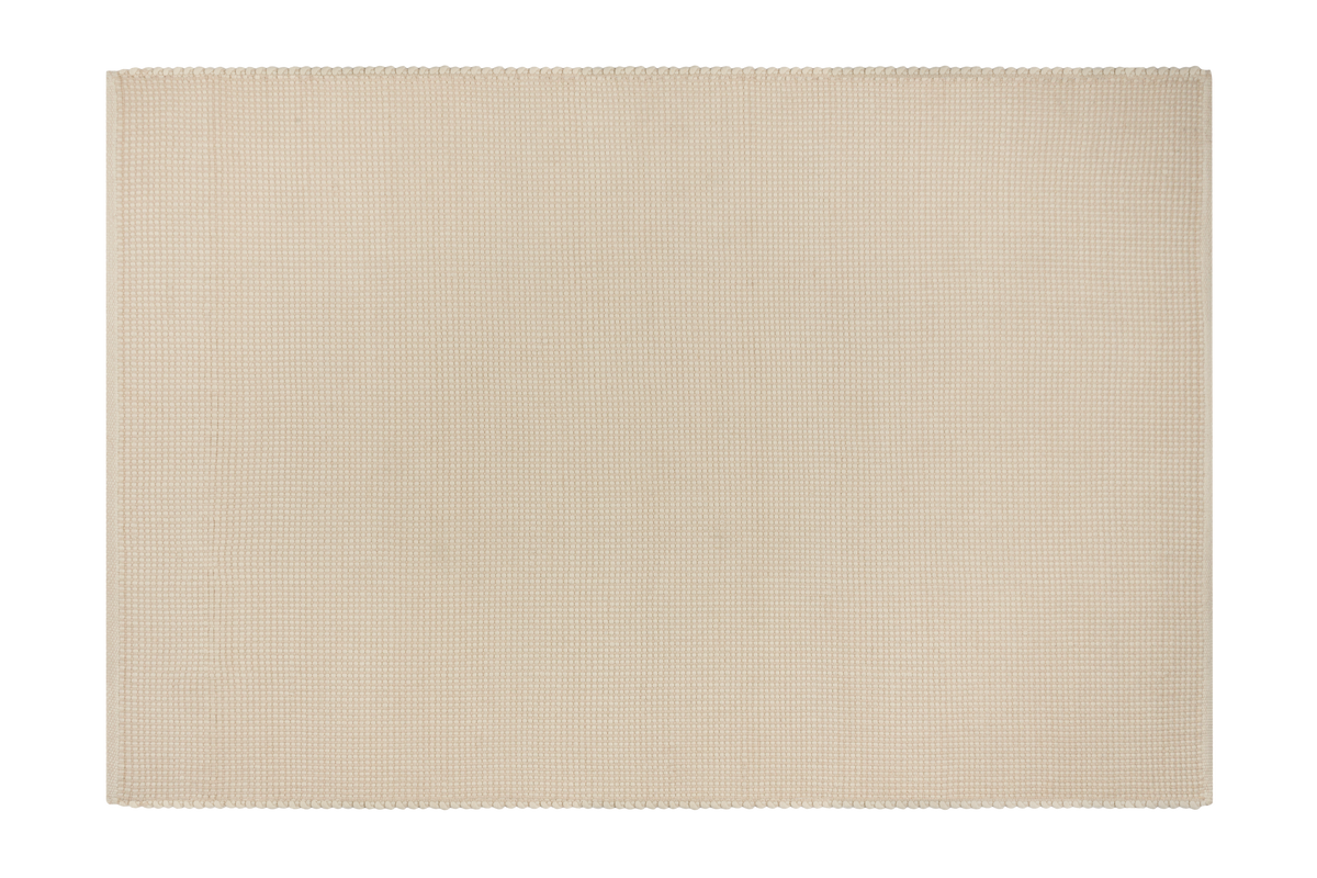 noo.ma handgeweven vloerkleed Natural Beige - Nieuw-Zeelandse wol, laagpolig, rechthoekig