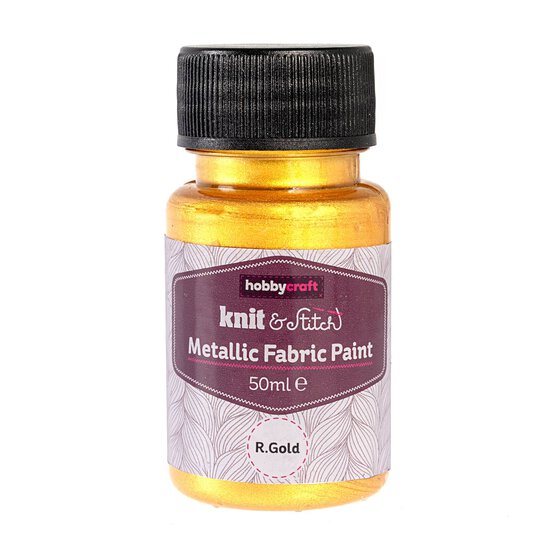 Gold Metallic Fabric Paint 50ml