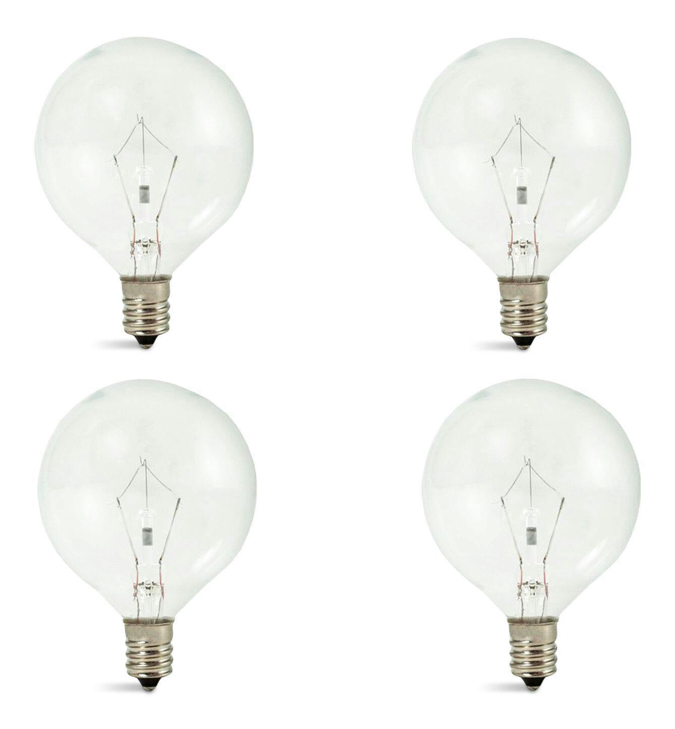 NOMA G16.5 E12 Base Clear Dimmable Light Bulbs, 220 Lumens, Warm White, 25W, 4-pk
