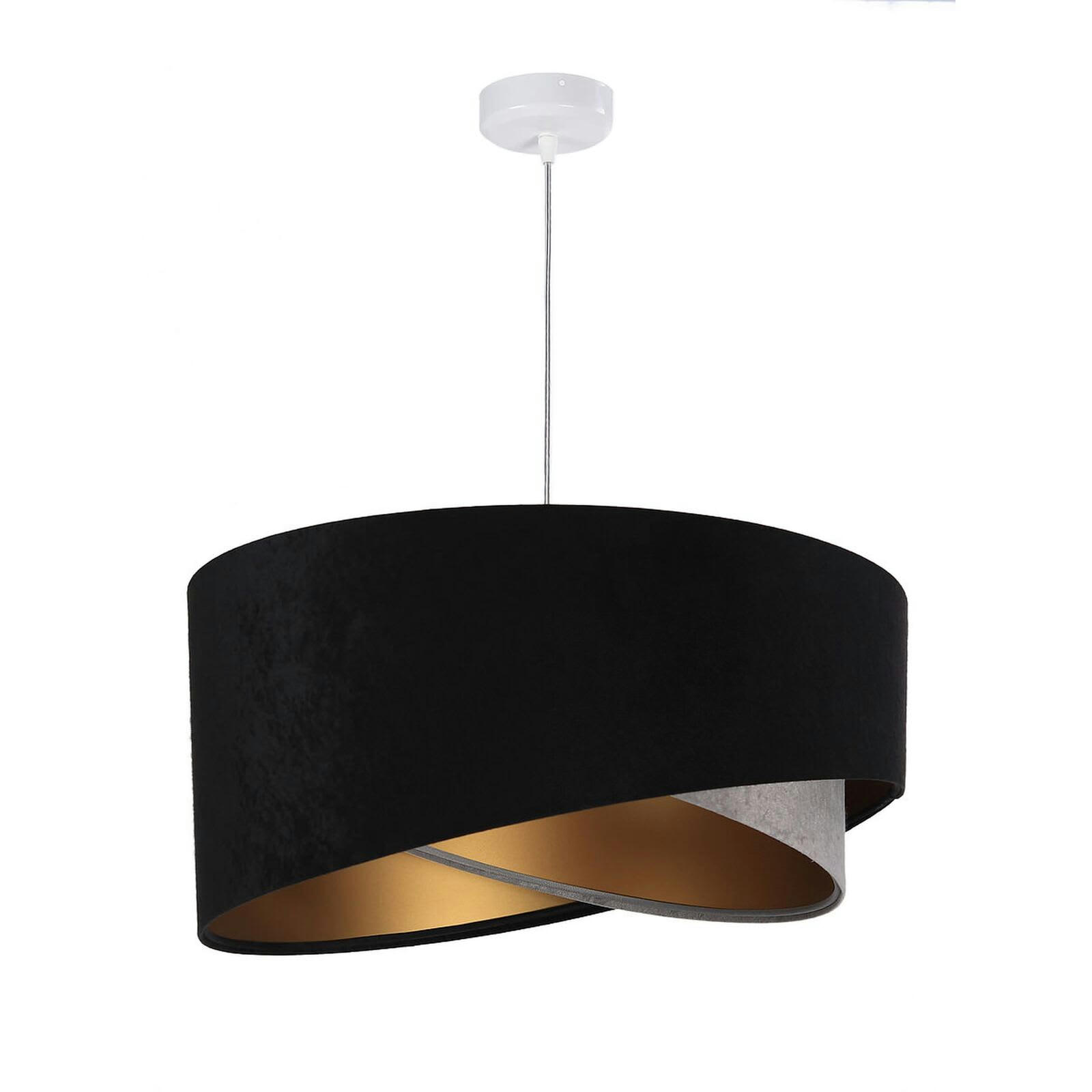 ASYMETRIC - Suspension Tissu Noir 50x50x25 cm