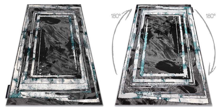 Dywan DE LUXE nowoczesny 619 Ramka - Strukturalny szary / 120x170 cm
