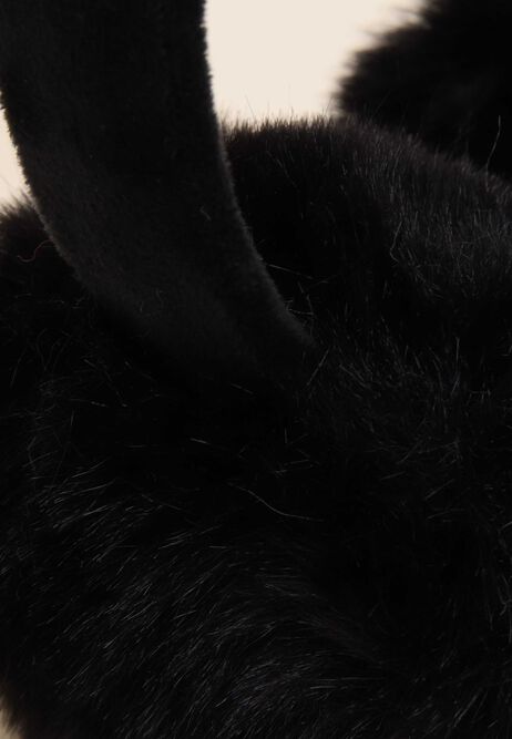 Womens Black Faux Fur Earmuffs