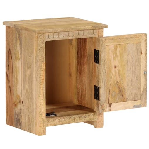 NNEVL Bedside Table Solid Mango Wood 40x30x50 cm