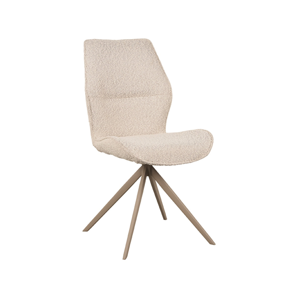 LABEL51 Eetkamerstoel Comfy - Naturel/Taupe - Zithoogte 47cm - Set van 2
