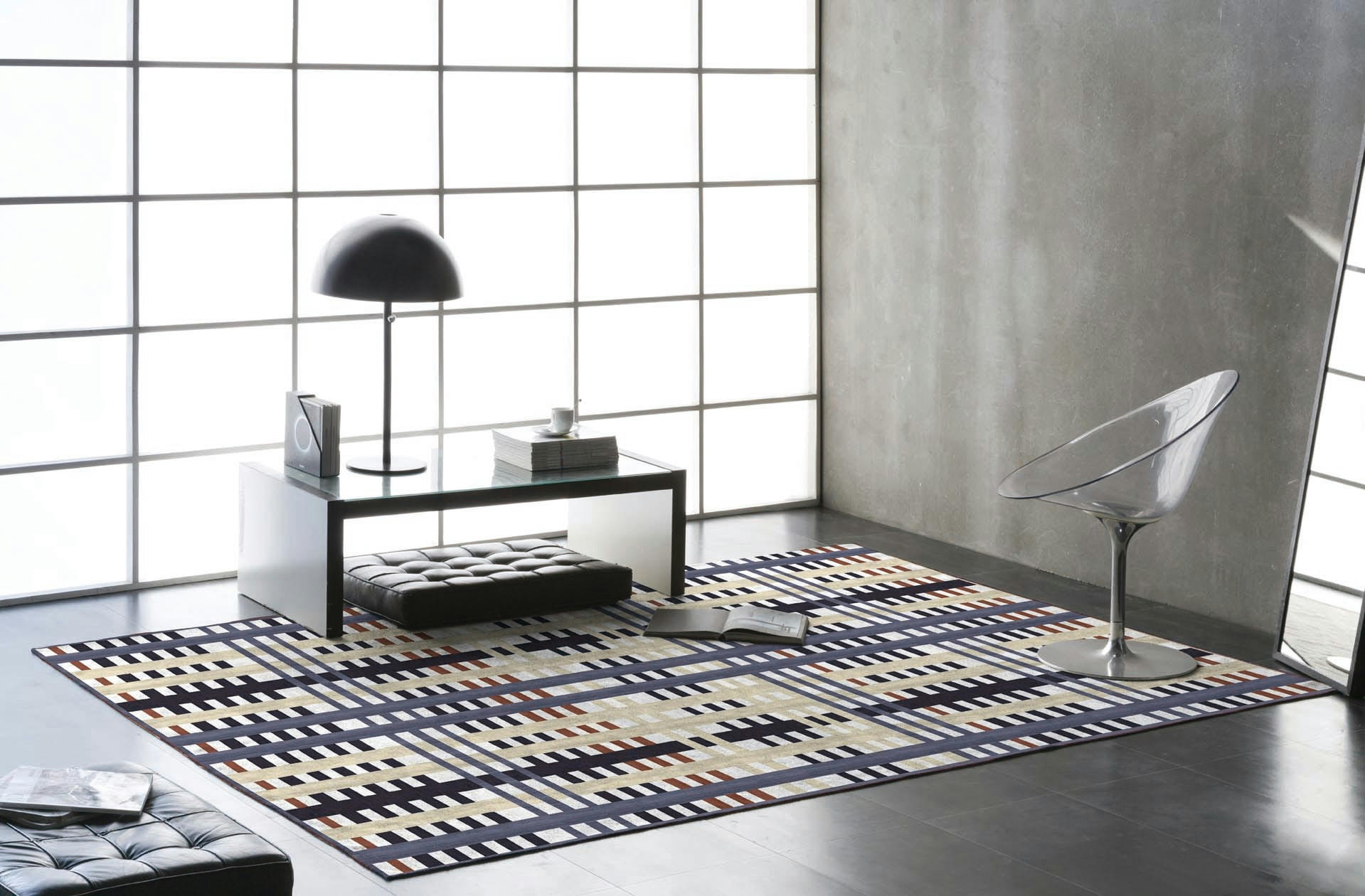 MUNICH - Tapis décoratif en coton en impression digital multicolore 120x170