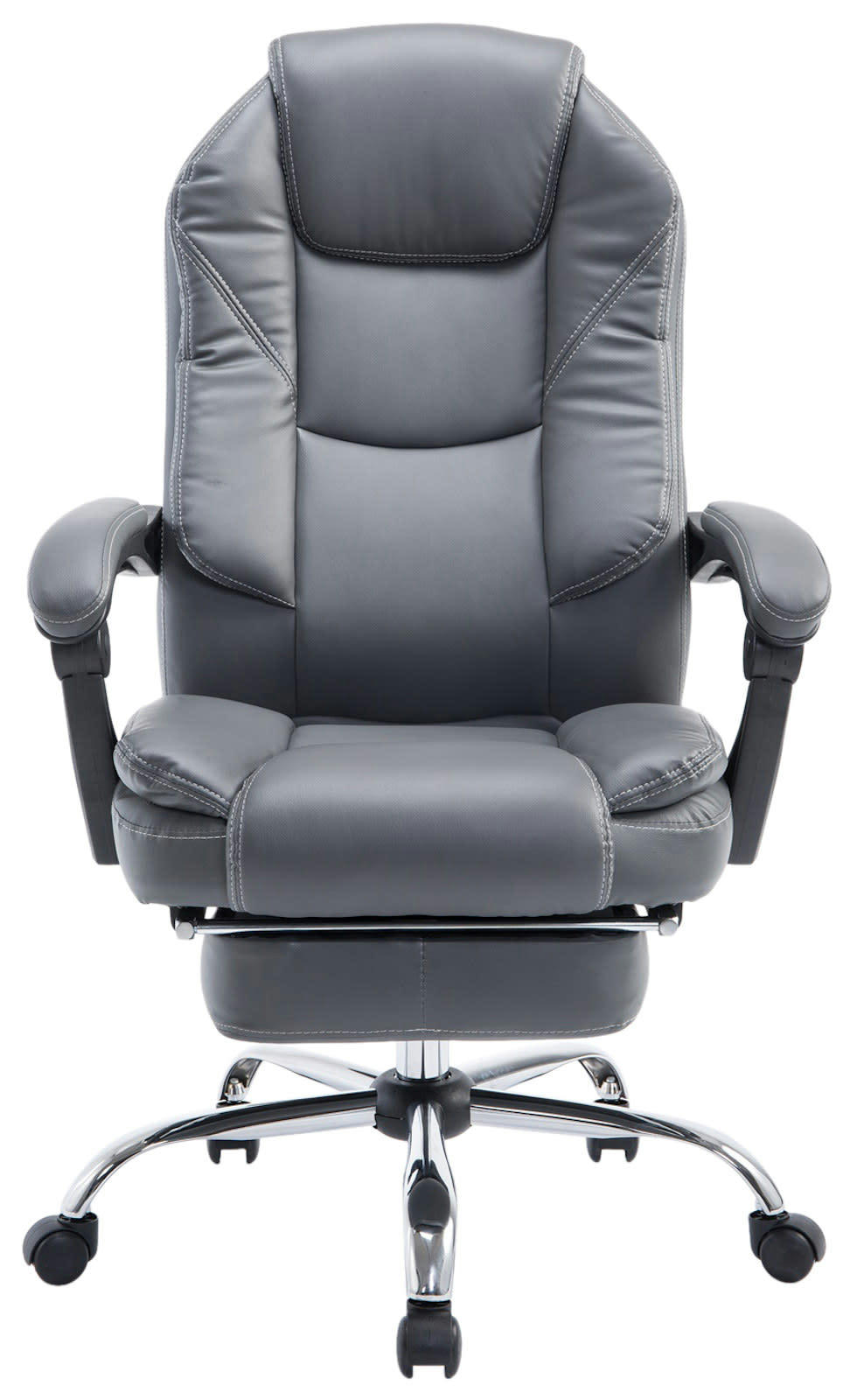 CASTLE - Chaise de bureau réglable pivotante en similicuir Gris