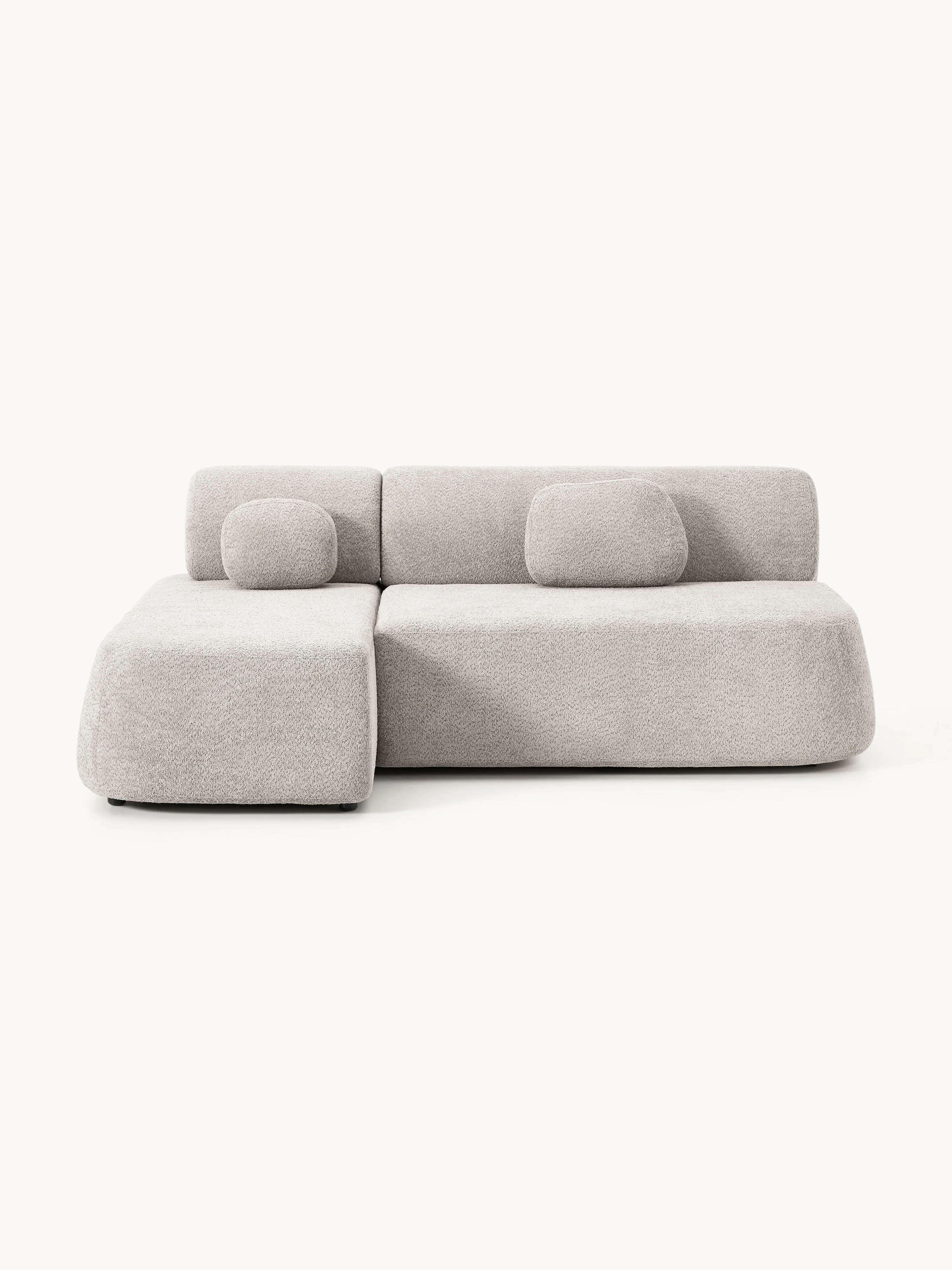 Schlafsofa Pao aus Teddy-Bouclé mit Stauraum