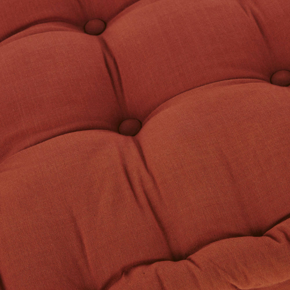 - Matelas capitonné en coton terracotta 90x190
