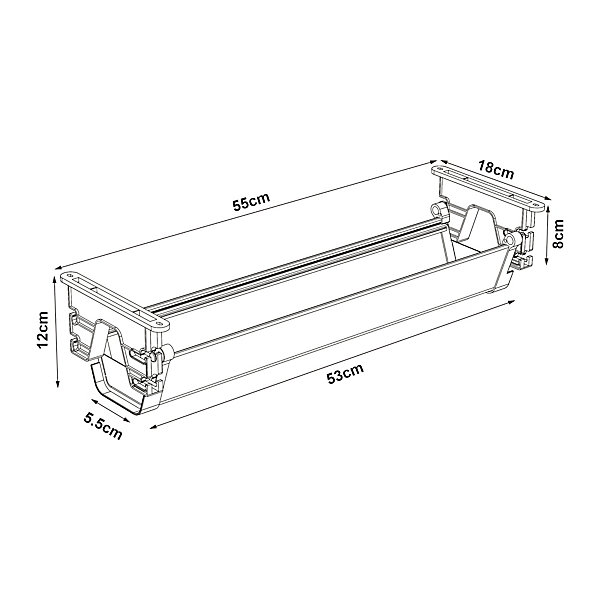 Bac de gestion de câbles Skegness plastique 55 x 18 x 12 cm blanc pro.tec