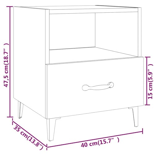 NNEVL Bedside Cabinets 2 pcs Smoked Oak Engineered Wood