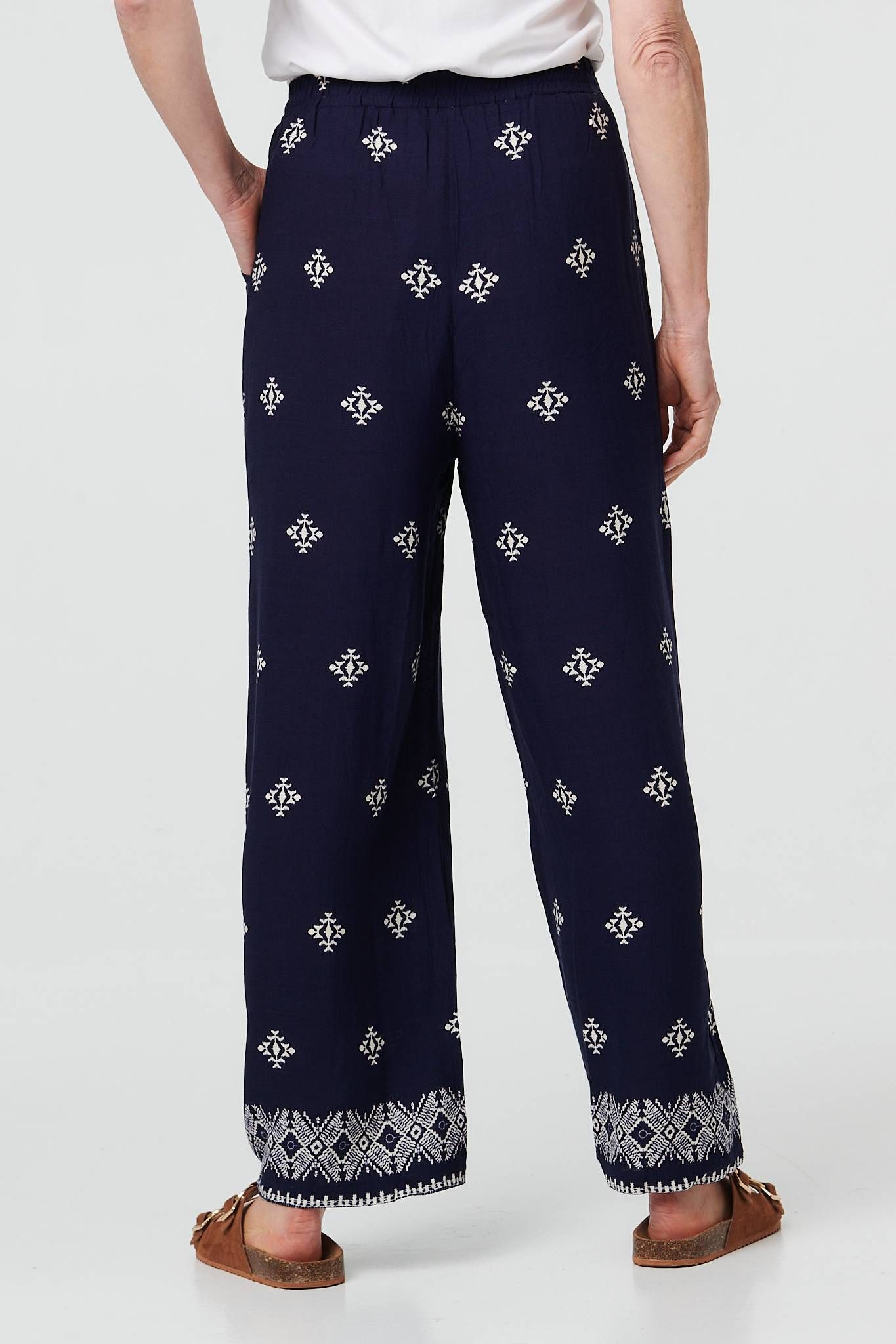 Izabel London Printed High Waist Drawstring Trousers