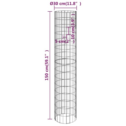 NNEVL Circular Gabion Raised Beds 4 pcs &Oslash;30x50/100/150/200 cm