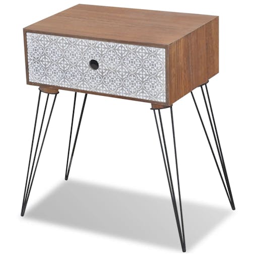 NNEVL Nightstands with Drawer 2 pcs Brown