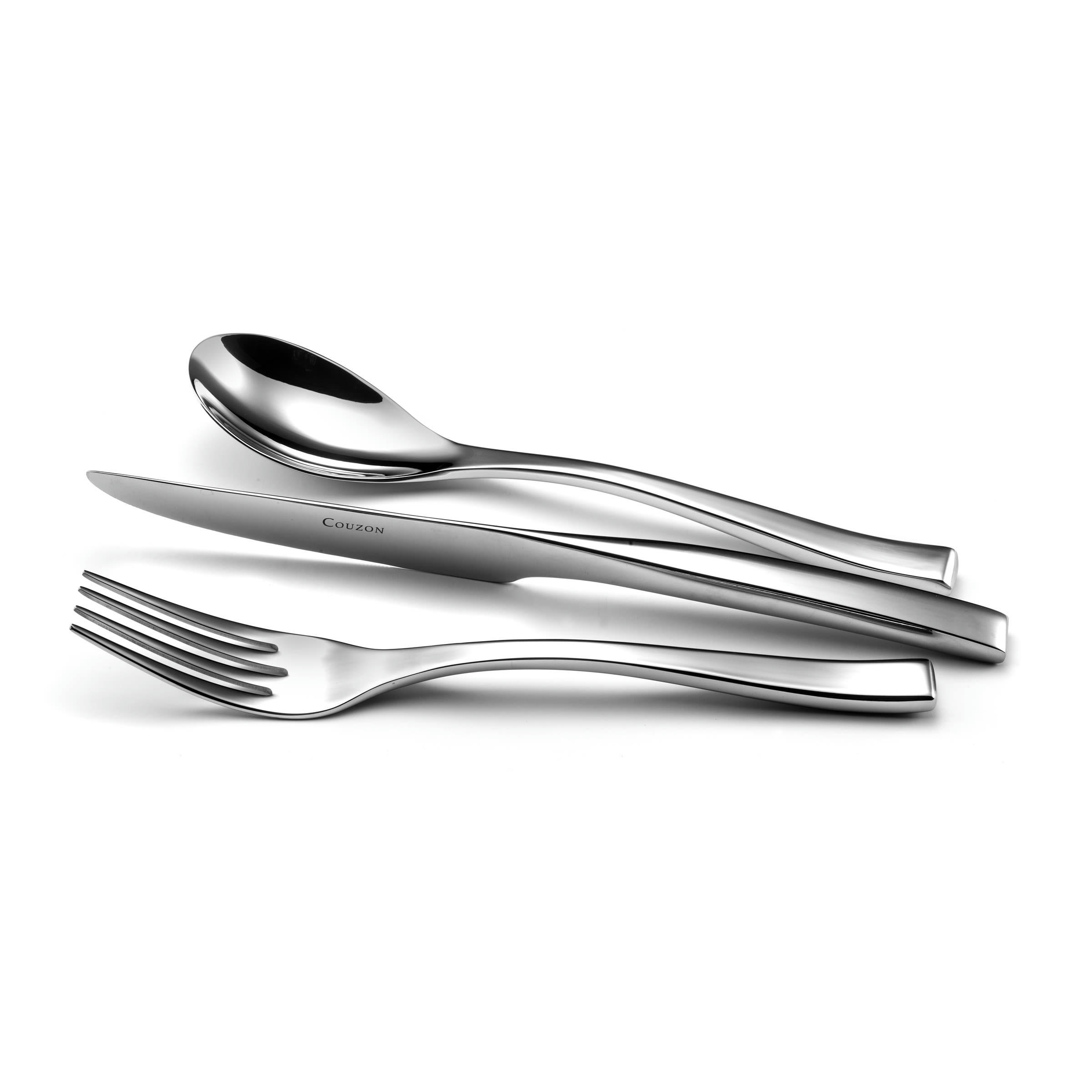 STEEL - Couverts entrée, fromage, dessert pour 6 personne en Acier Inoxydable