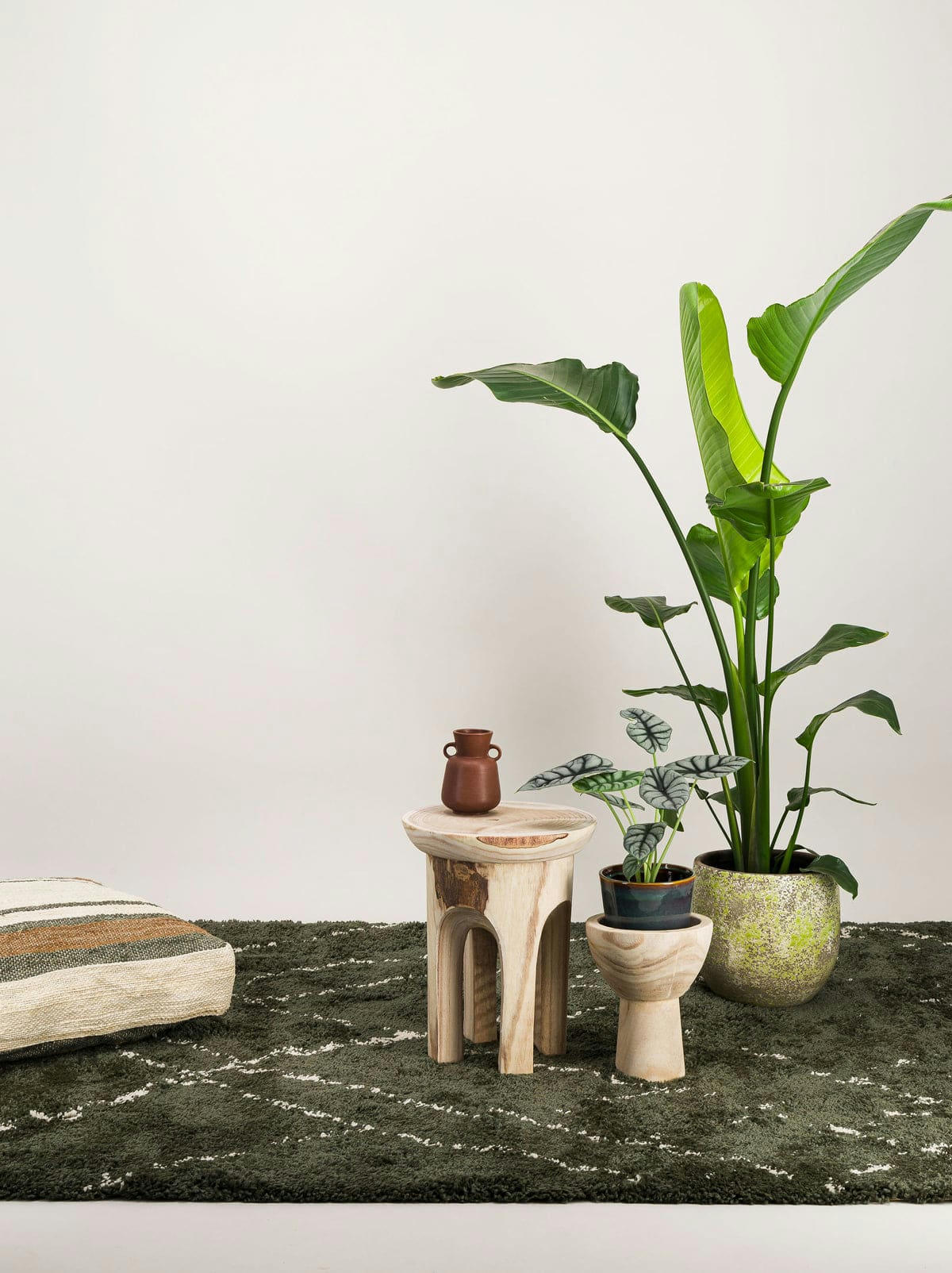 SAHARA - Tapis deco berbere épais vert 120x170, OEKO-TEX®