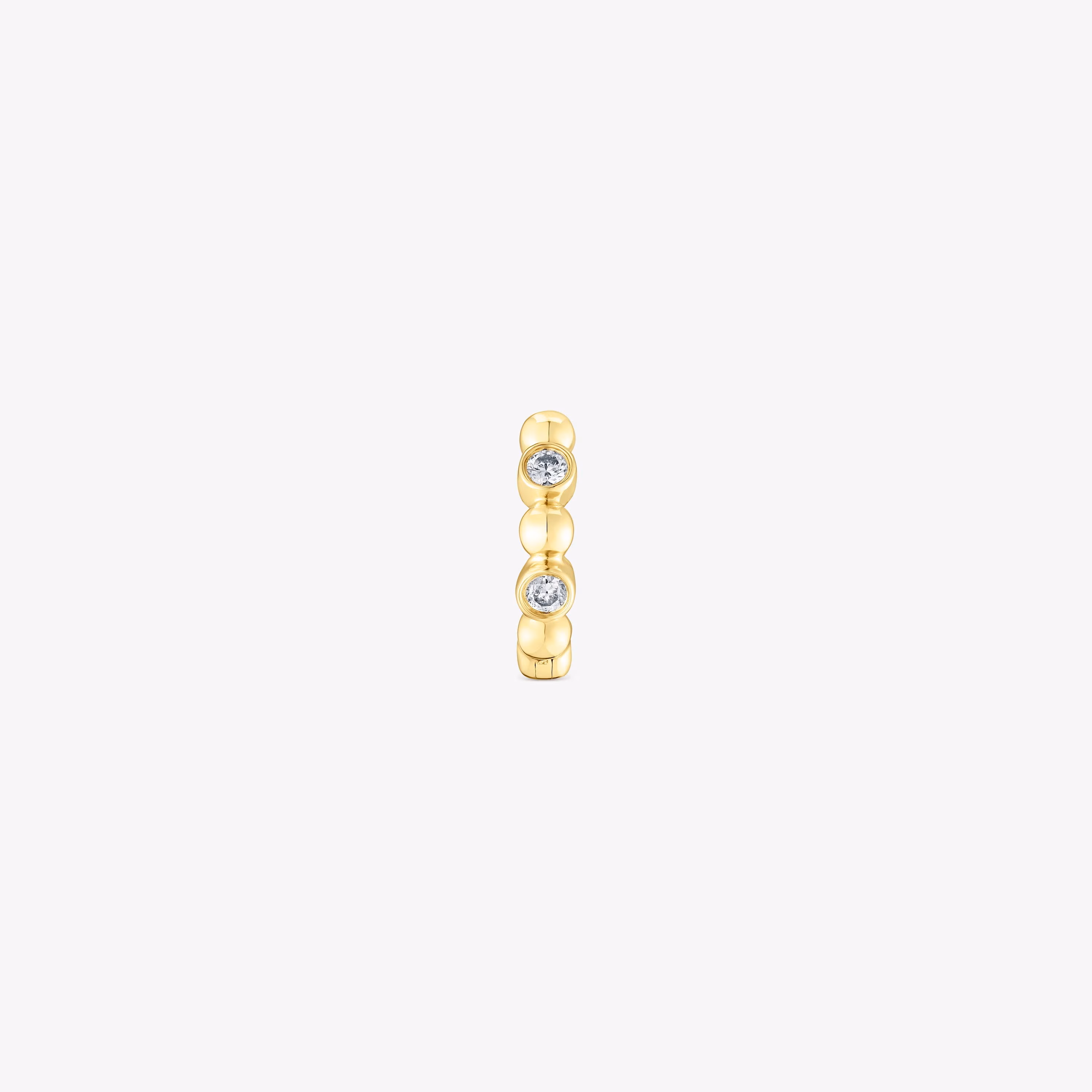 Pendiente aro pequeño con bolas de oro y diamantes Les Classiques