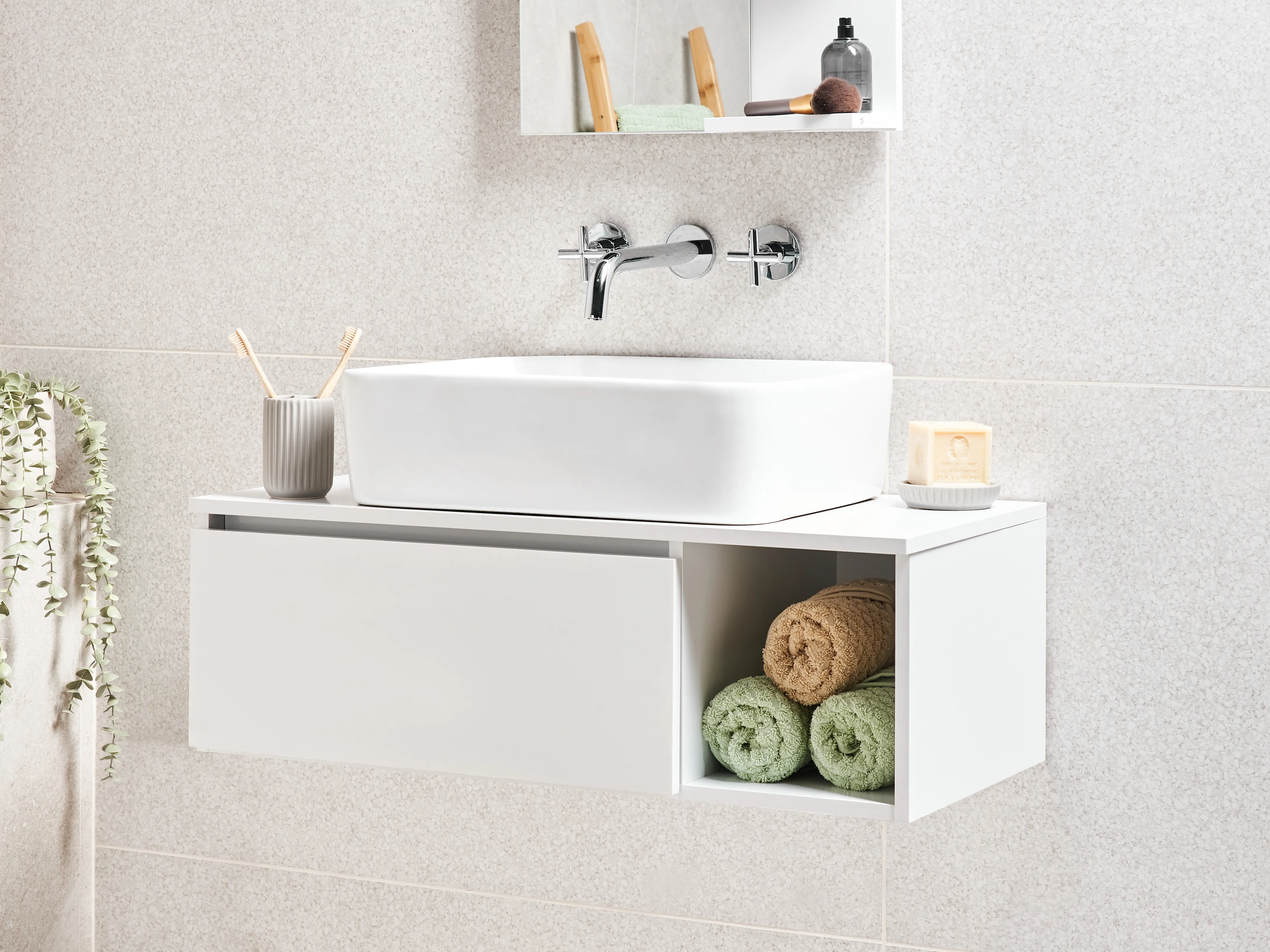 Wall Mounted Vanity Unit RUPANCO 80 cm White