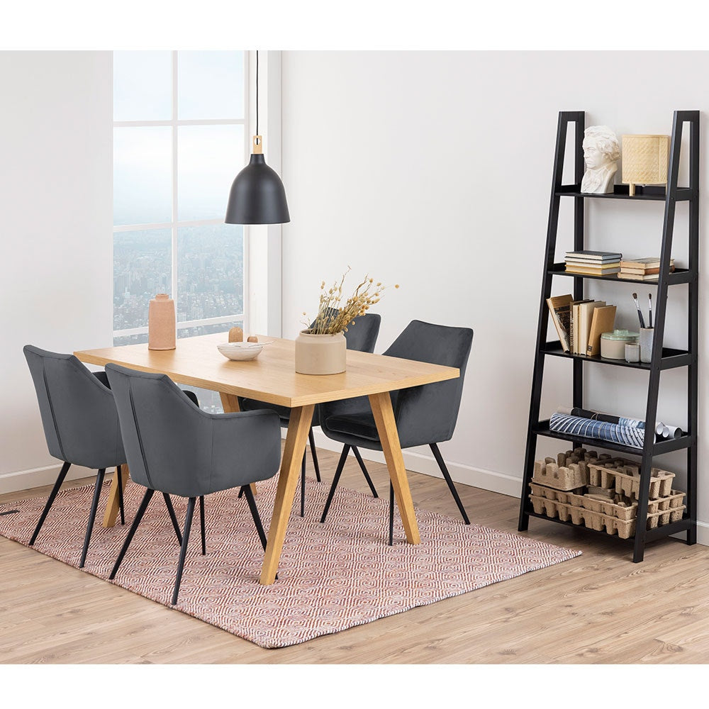Lisomme Livia Houten Wandkast met 5 Planken - Zwart